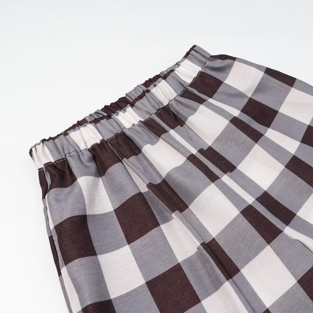 Damen weite Karottenhose mit elastischem Bund EB