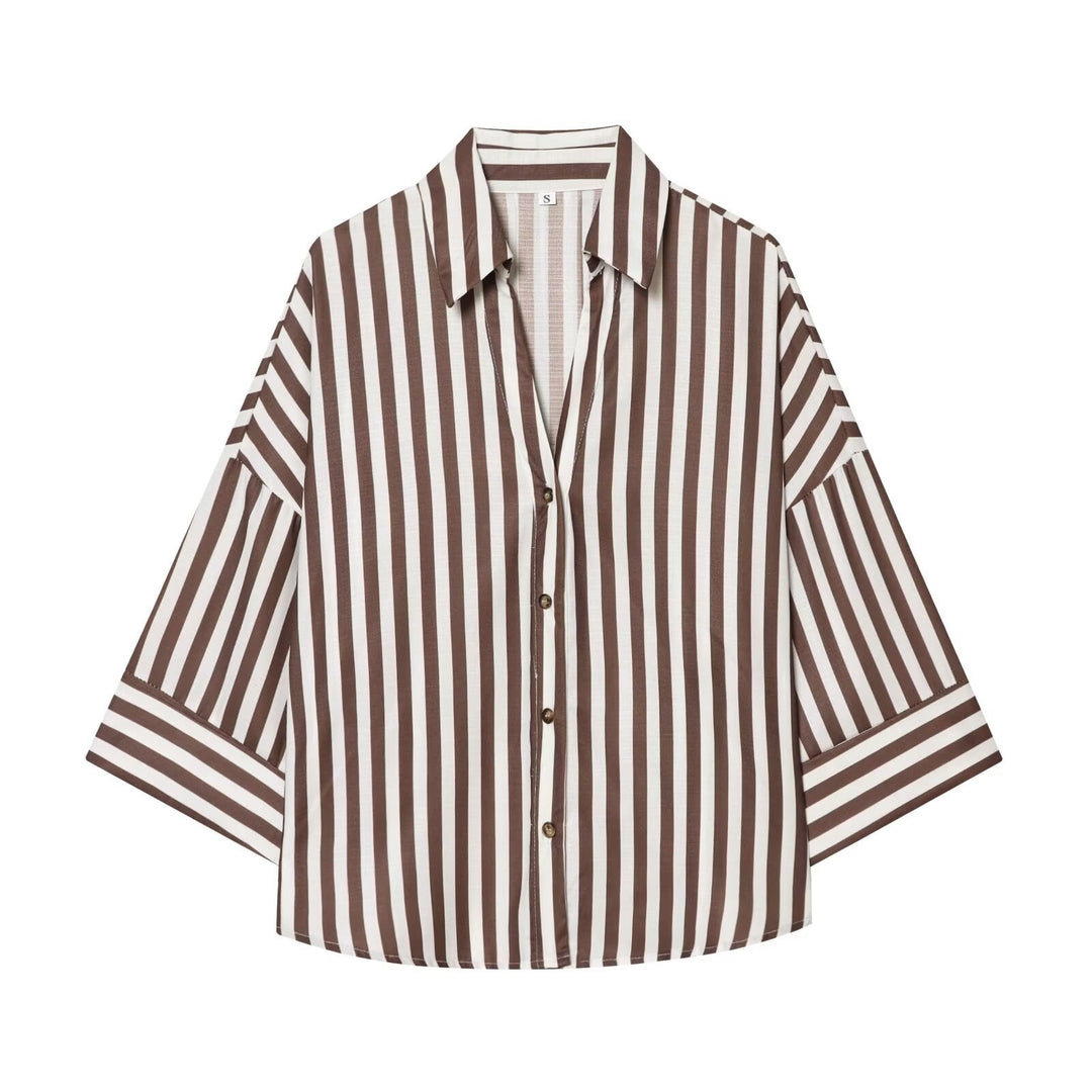 Damen Hemdblusenshirt mit lässigem Schnitt und eleganten 3/4-Ärmeln EB