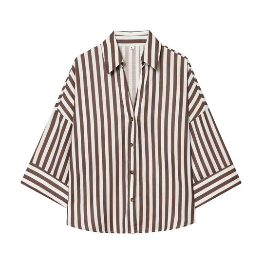 Damen Hemdblusenshirt mit lässigem Schnitt und eleganten 3/4-Ärmeln EB