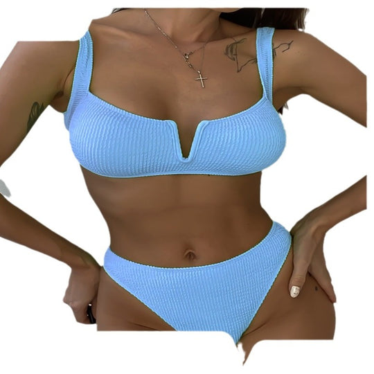 Damen Triangel-Bikini mit tiefem V-Ausschnitt und komfortablem Schnitt EB