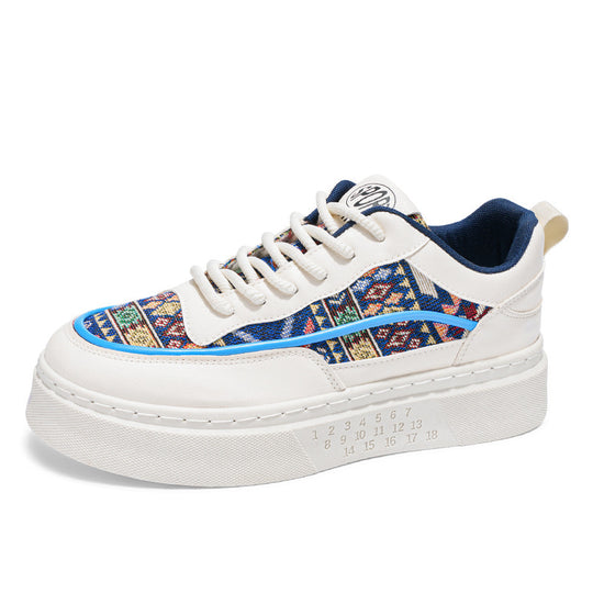 Damen Modische Sneakers mit einzigartigem Ethno-Muster und bequemer Plateausohle EB