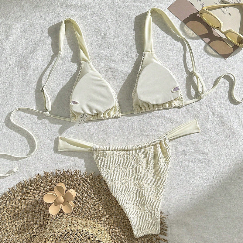 Damen Triangel-Bikini mit Rüschendetails EB