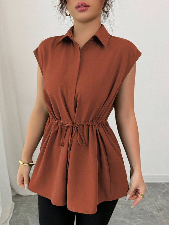 Damen lässige Bluse mit tailliertem Schnitt EB