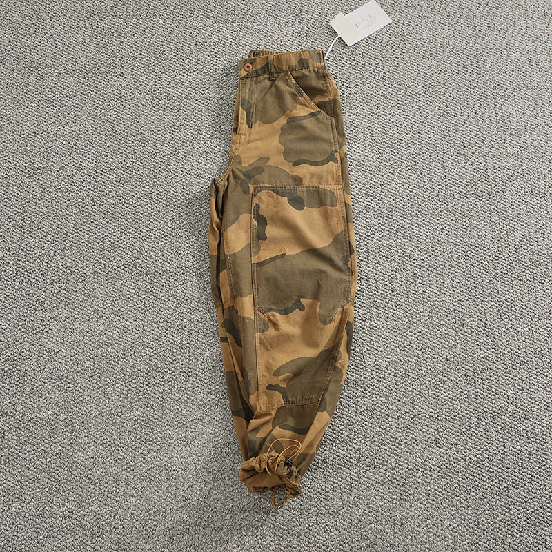 Herren Cargohose im stylischen Camouflage-Design mit elastischem Bund und praktischen Taschen EB