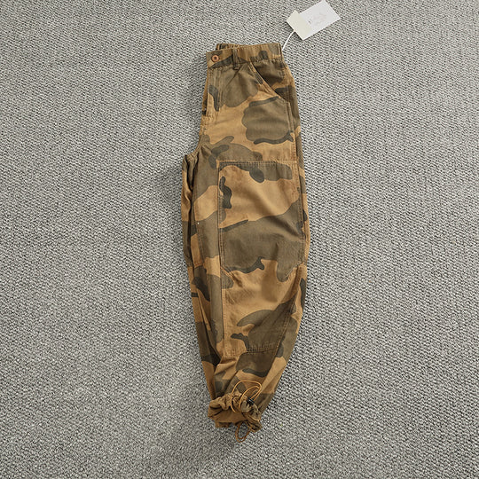 Herren Cargohose im stylischen Camouflage-Design mit elastischem Bund und praktischen Taschen EB