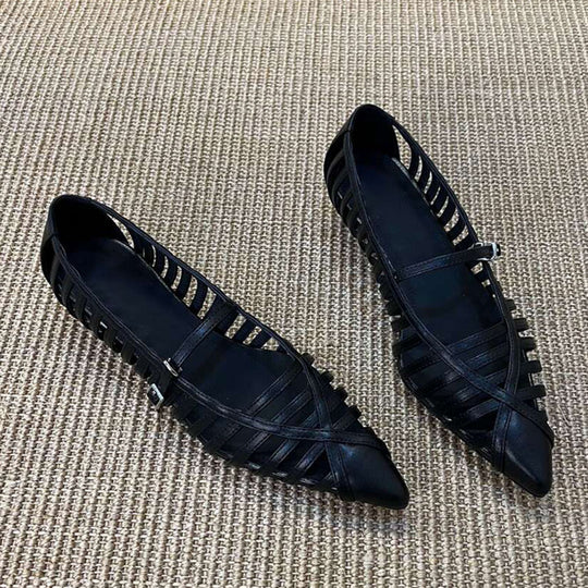 Damen Slingback Ballerinas mit raffiniertem Riemendesign EB