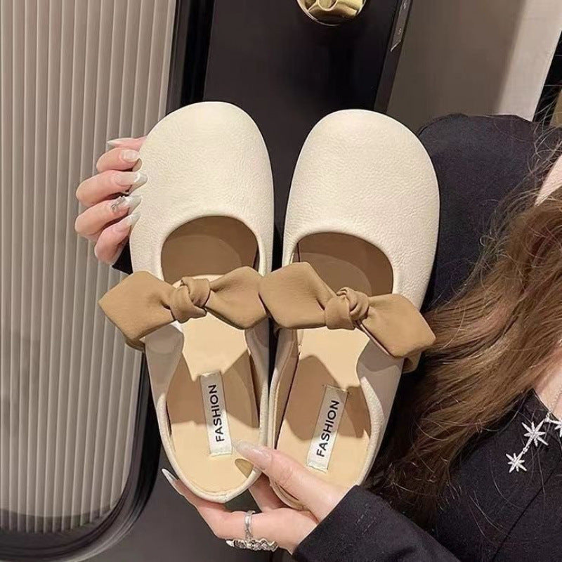 Damen Ballerinas mit romantischem Schleifen-Detail und weichem Leder EB