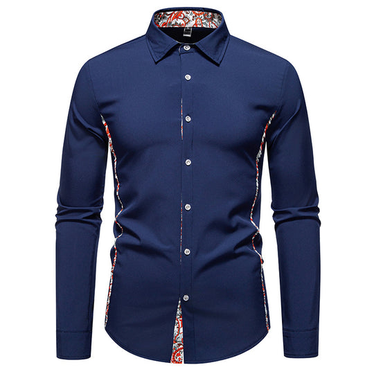 Herren Langarmhemd mit floralem Design und modernem Schnitt EB