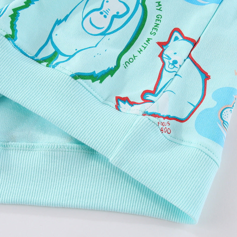 Jungen Sweatshirt mit tierischem Motiv EB