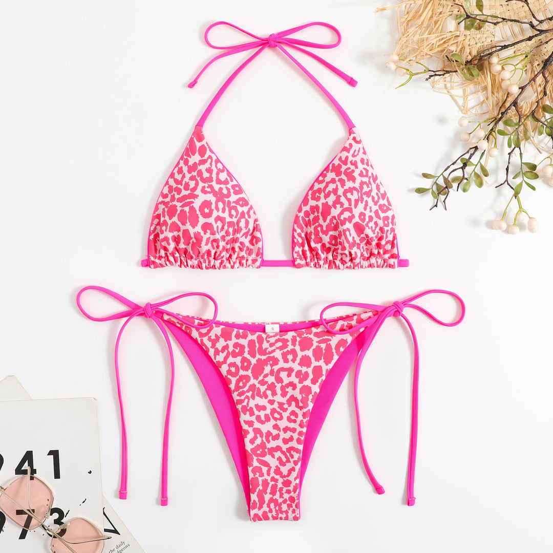 Damen Triangel-Bikini-Set mit aufregendem Leo-Muster EB