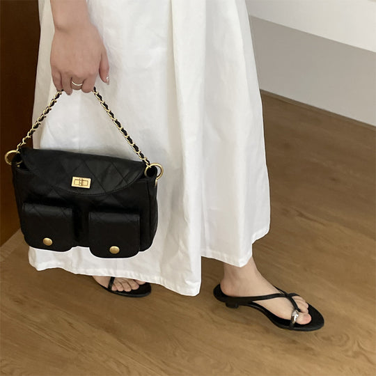 Damen elegante Sling-Sandalen mit modischem Riemendesign und komfortablem Absatz EB