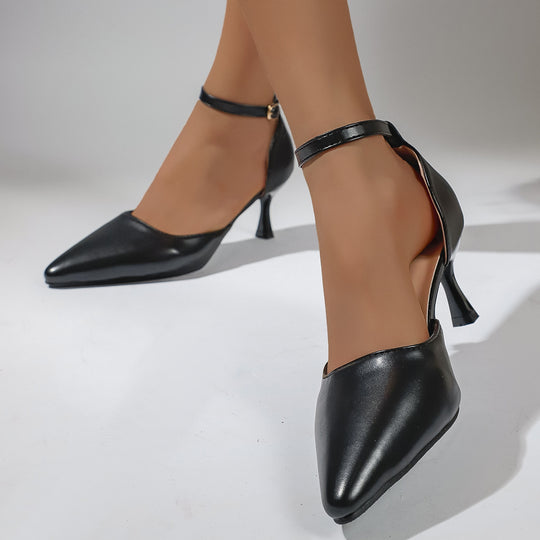 Damen elegante Slingback-Pumps mit schmalem Absatz und modischem Knöchelriemen EB