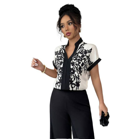 Damen Bluse mit floralen Details und elegantem Schnitt EB