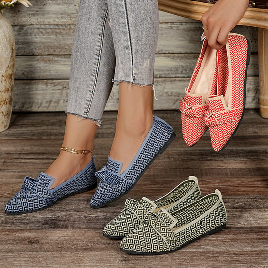 Damen Flache Slipper mit elegantem Muster EB