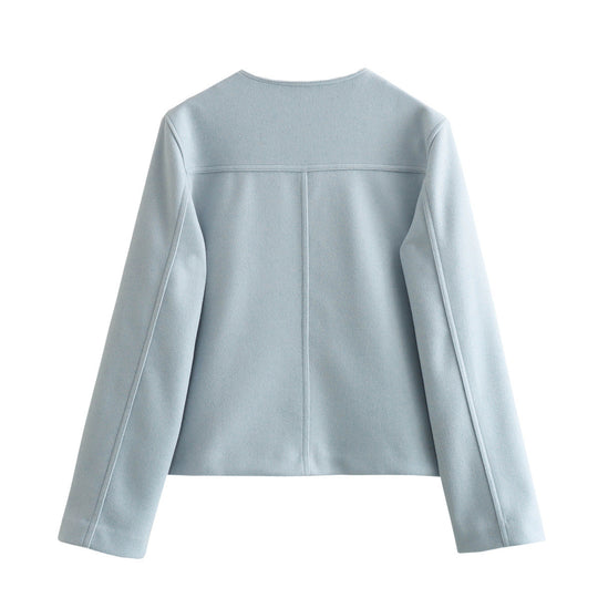 Damen moderne Jacke aus weichen Materialien mit strukturiertem Design EB