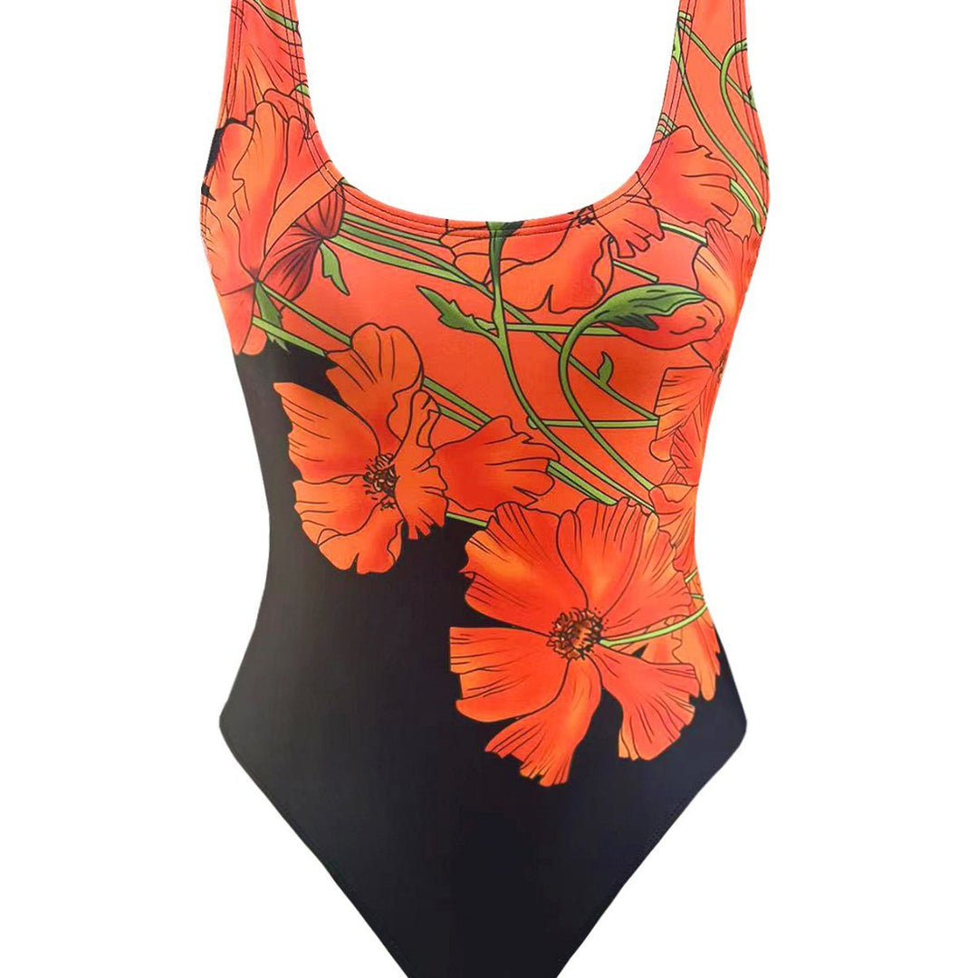 Damen Einteiler Badeanzug mit floralem Design EB