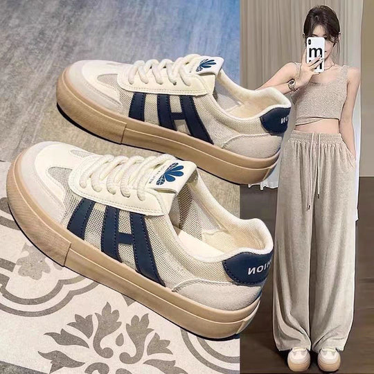 Damen modische Sneakers mit atmungsaktiven Mesh-Einsätzen EB