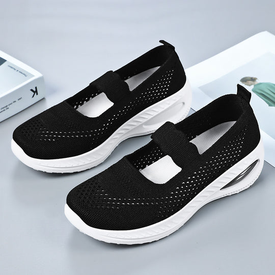 Damen Atmungsaktive Slip-On Freizeitschuhe mit elastischem Riemen EB