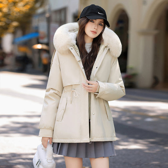 Damen Winterjacke mit abnehmbarem Kunstfellkragen EB