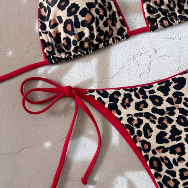 Damen Triangel-Bikini mit aufregendem Leopardenmuster EB