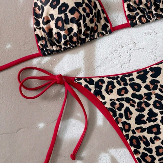 Damen Triangel-Bikini mit aufregendem Leopardenmuster EB