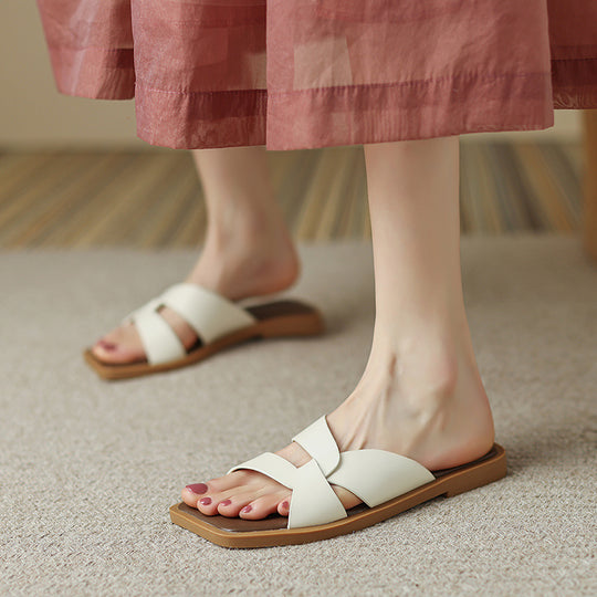 Damen modische Zehensteg-Sandalen mit luxuriösem Riemendesign EB