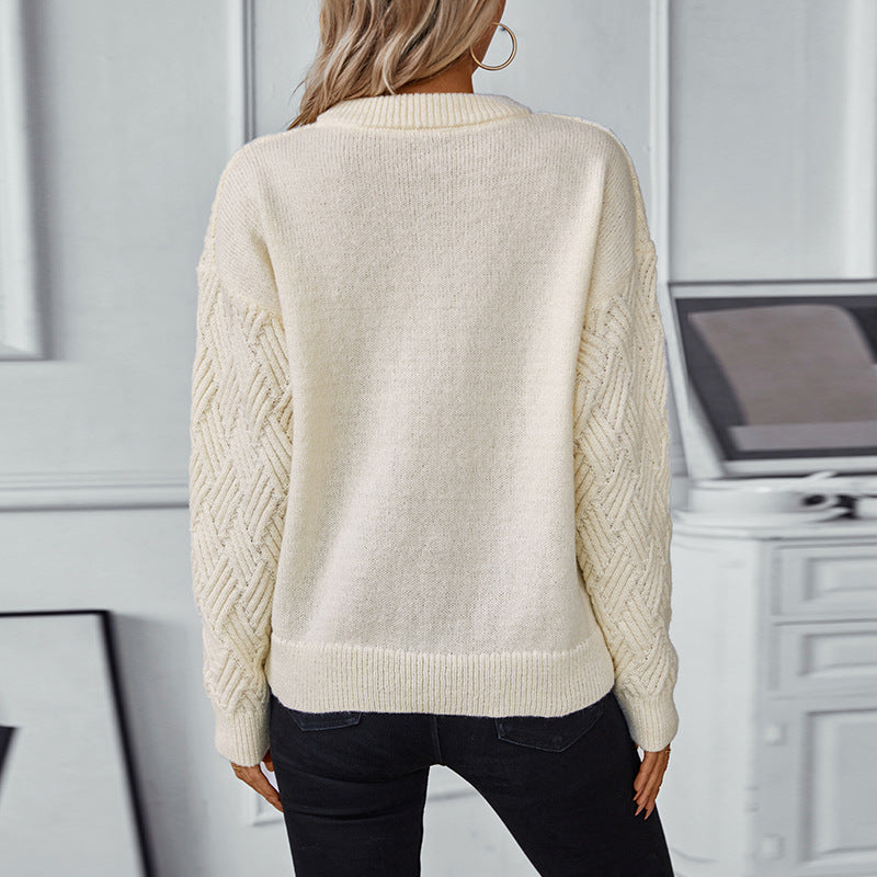 Damen Strickpullover mit modernem Strukturmuster und bequemer Passform EB
