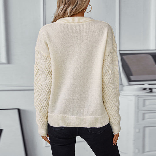 Damen Strickpullover mit modernem Strukturmuster und bequemer Passform EB