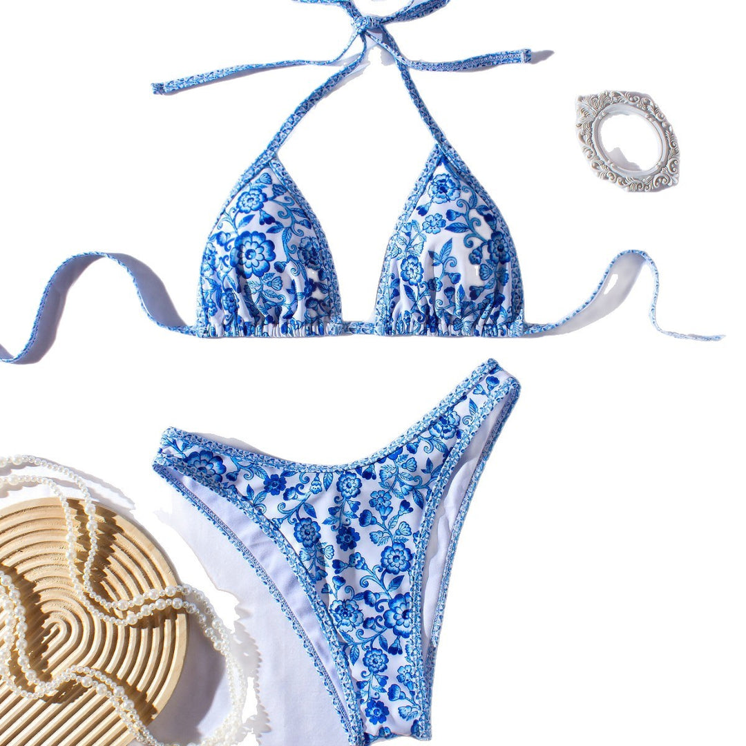 Damen Triangle-Bikini mit boho-inspiriertem floralen Muster EB