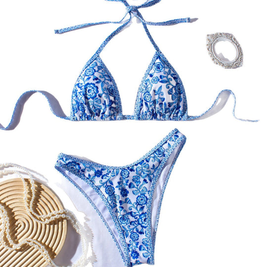 Damen Triangle-Bikini mit boho-inspiriertem floralen Muster EB