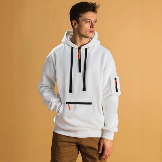 Herren sportlicher Hoodie mit praktischen Taschen und modischem Reißverschluss EB