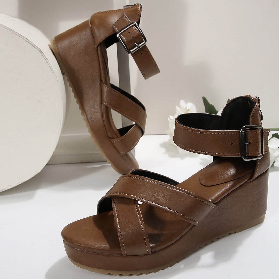 Damen Wedge-Sandalen mit verstellbaren Riemen und rutschfester Sohle EB