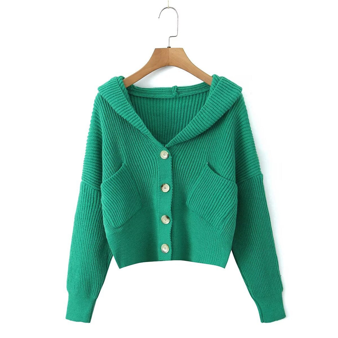 Damen lässige Strickjacke mit Kapuze und praktischen Taschen EB