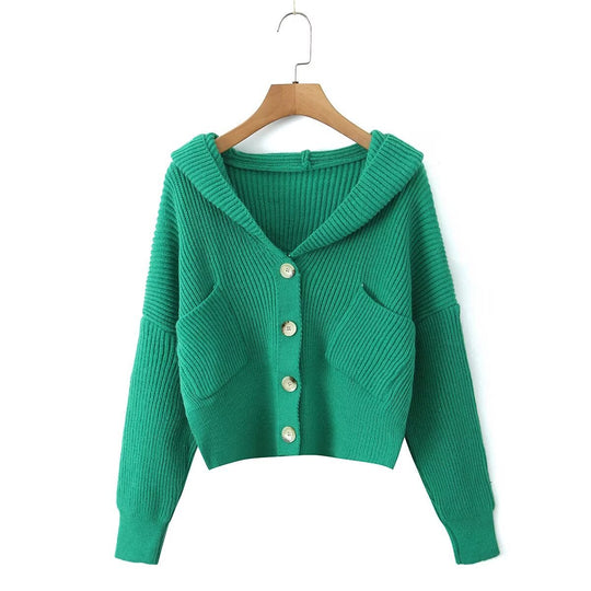 Damen lässige Strickjacke mit Kapuze und praktischen Taschen EB