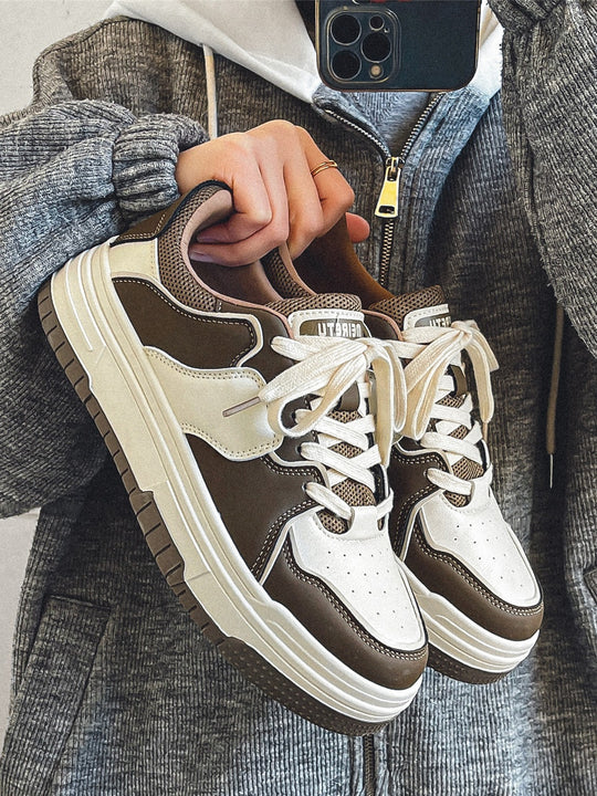 Damen modische Chunky Sneakers mit atmungsaktiver Mesh-Oberfläche und stabiler Sohle EB