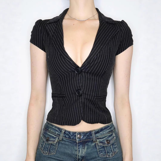Damen Blazer mit tailliertem Schnitt und modernen Streifen EB