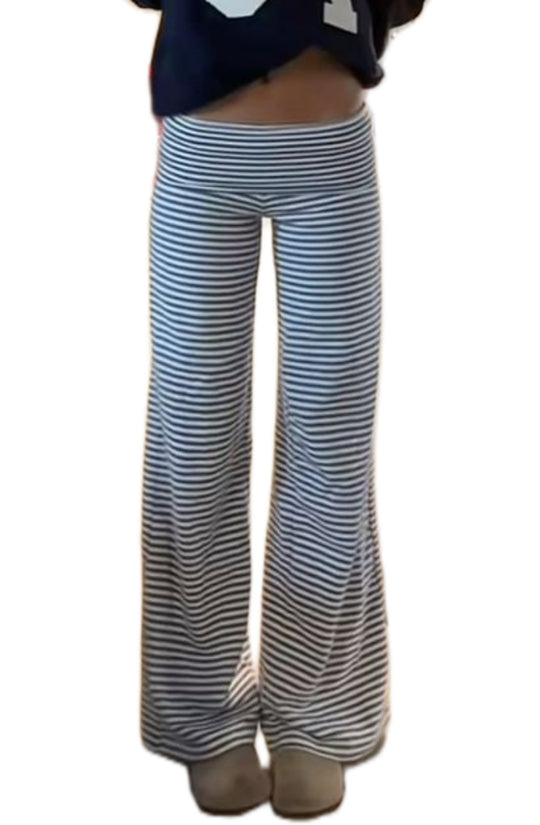 Damen weite Freizeit-Hose mit elastischem Bund und Pünktchenmuster EB