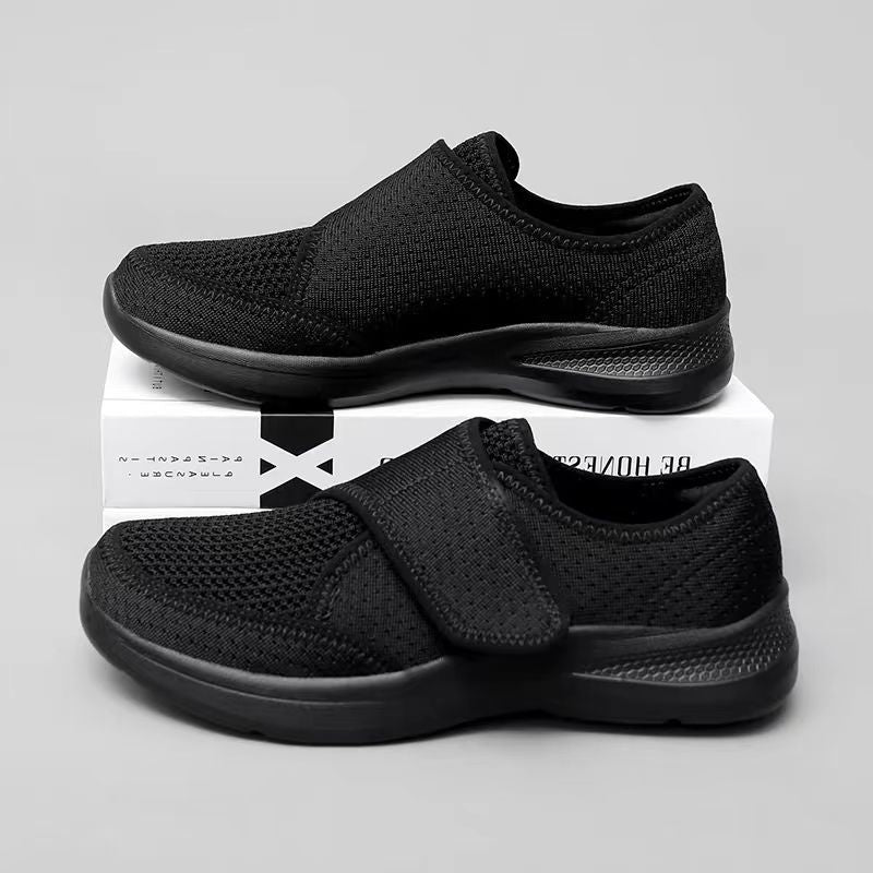 Damen Bequeme Tragbare Sneakers mit elastischem Klettverschluss EB