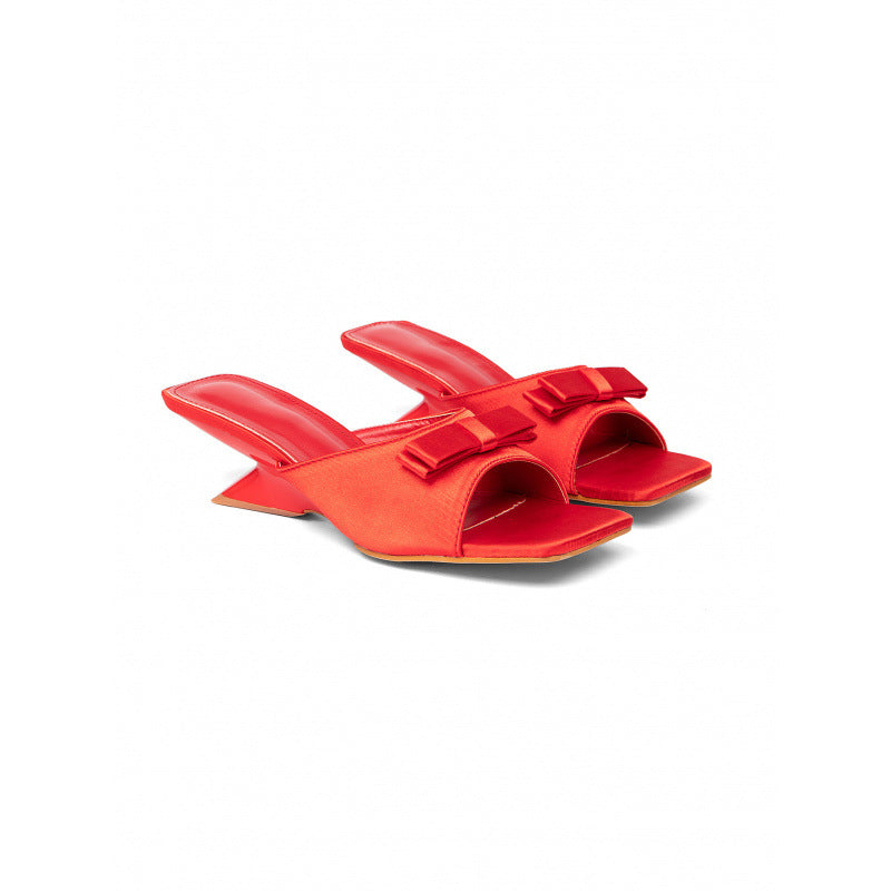 Damen elegante Slingback-Sandalen mit modischem Schleifendetail EB