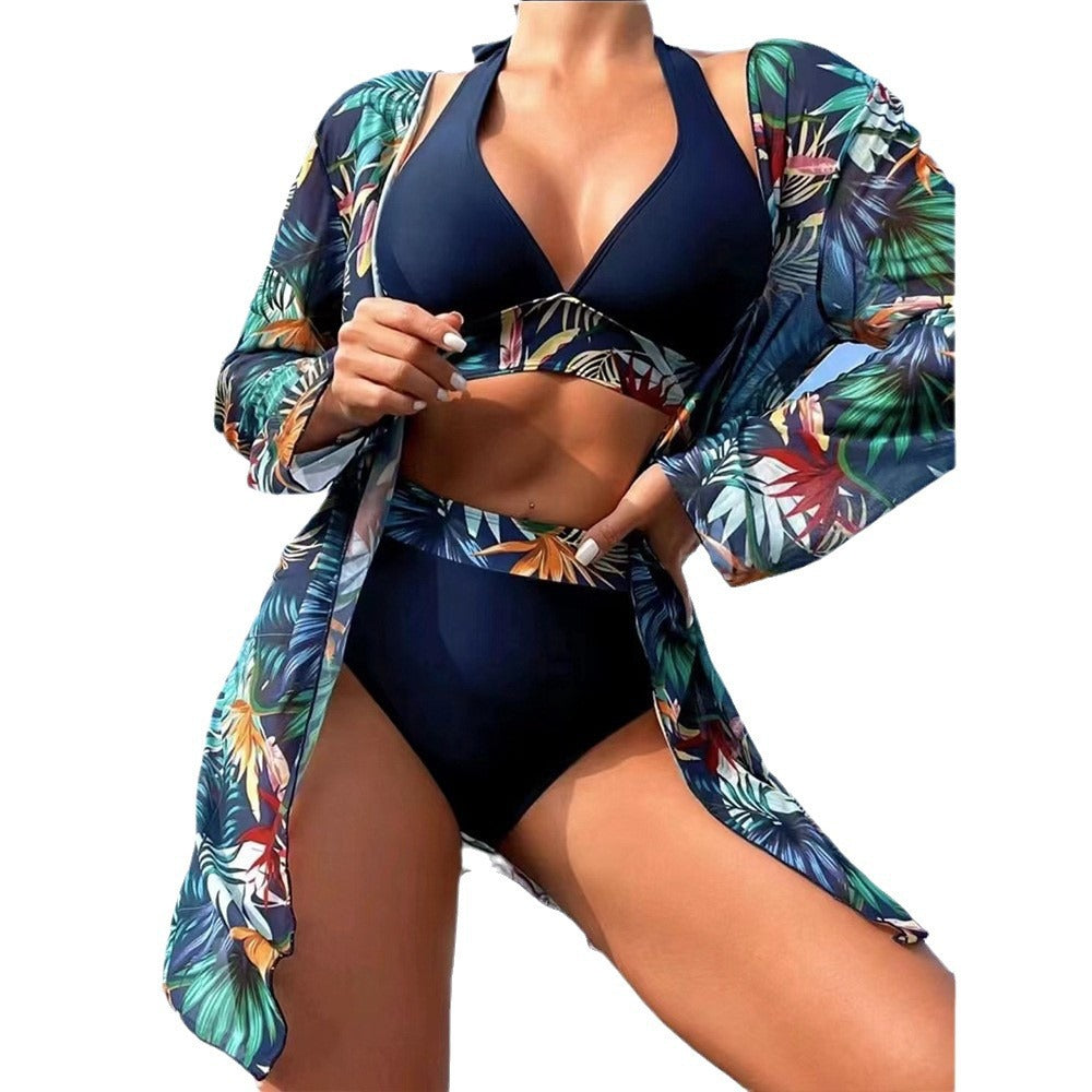 Damen Bikini-Set mit floralem Cover-Up EB