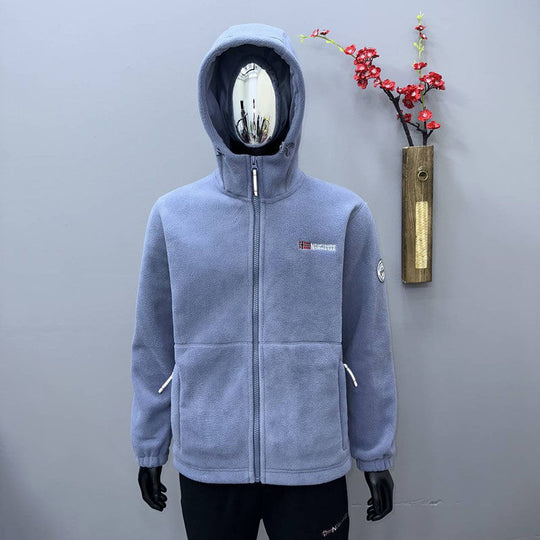 Damen Kapuzen‑Fleecejacke mit ergonomischem Stehkragen, Softshell‑Innenbesatz und Reißverschlusstaschen EB