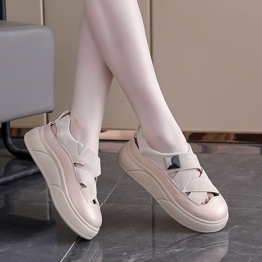 Damen modische Sneakers mit innovativem Kreuzband-Design und dämpfender Sohle EB