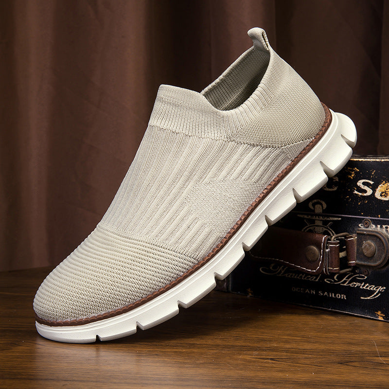 Damen Sportliche Slip-On Sneakers mit flexiblem Strick-Obermaterial EB