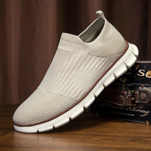 Damen Sportliche Slip-On Sneakers mit flexiblem Strick-Obermaterial EB