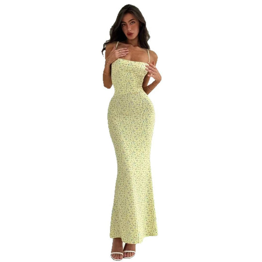 Damen Elegantes Sommerkleid mit zarten Blumenmuster und fließendem Schnitt EB