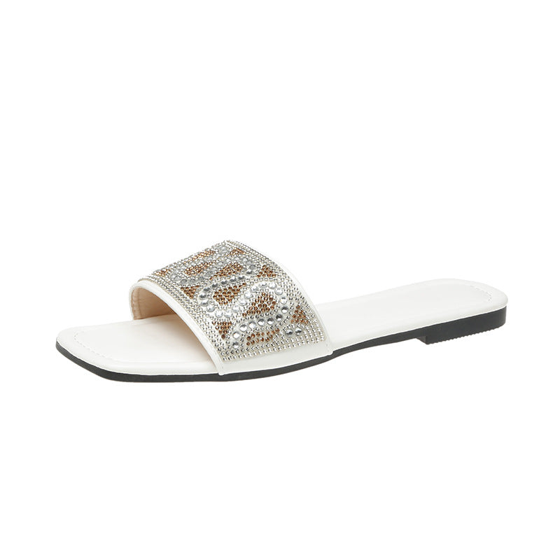 Damen Glamouröse Mules mit funkelndem Strassakzent und bequemem Fußbett EB