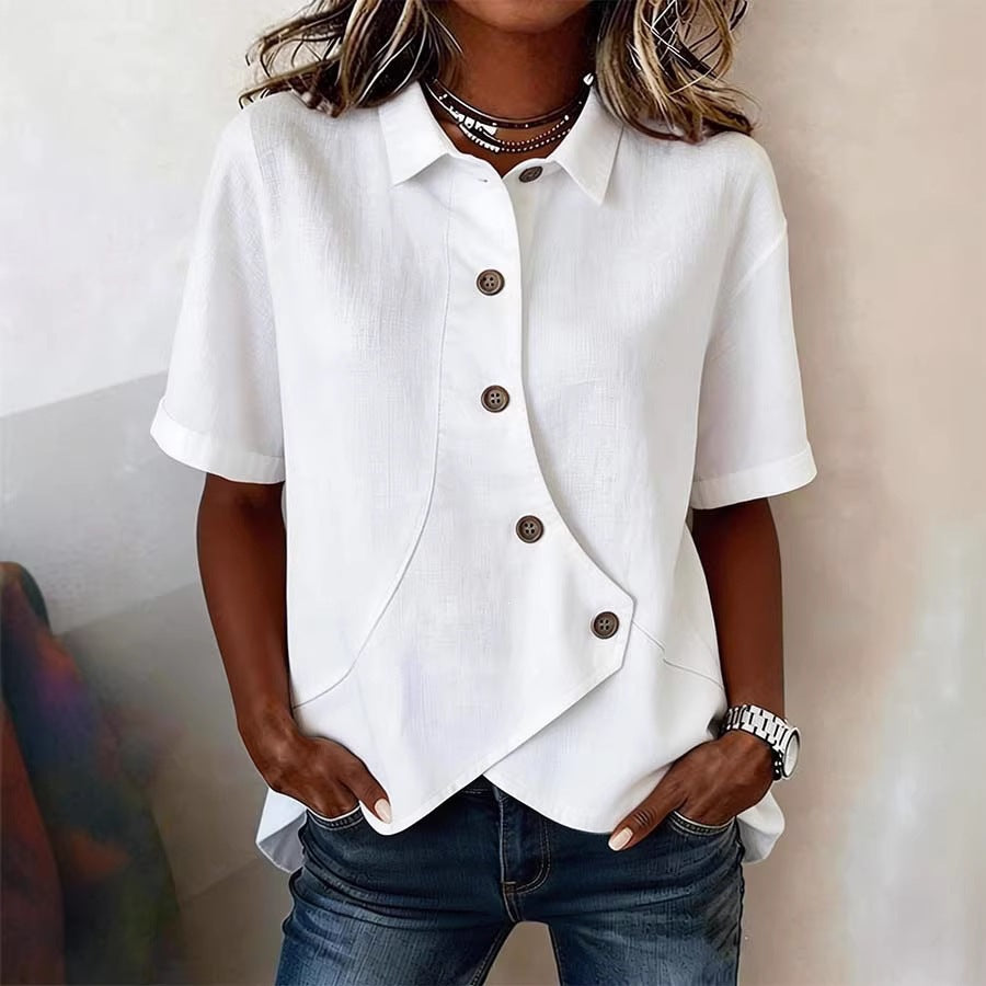 Damen Besonders gestaltete Bluse mit einzigartigem Knopfdetail EB