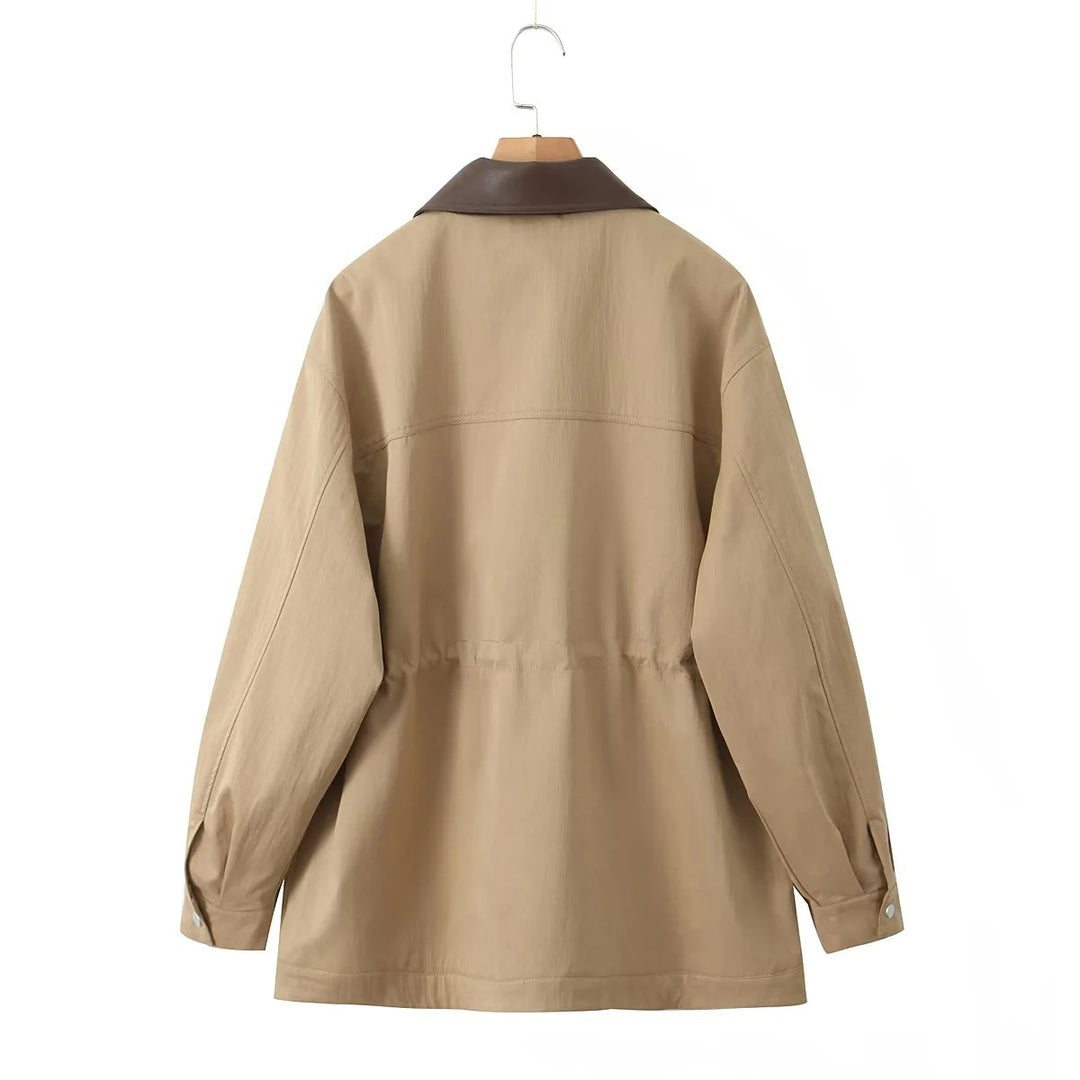 Damen Windbreaker Jacke mit bequemer Tailleinstellung und extra großen Taschen EB