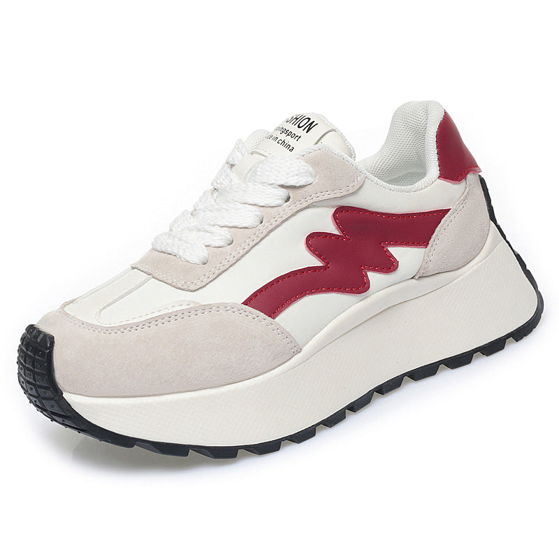 Damen Modische Sneaker mit dicker Sohle und sportlichem Design EB
