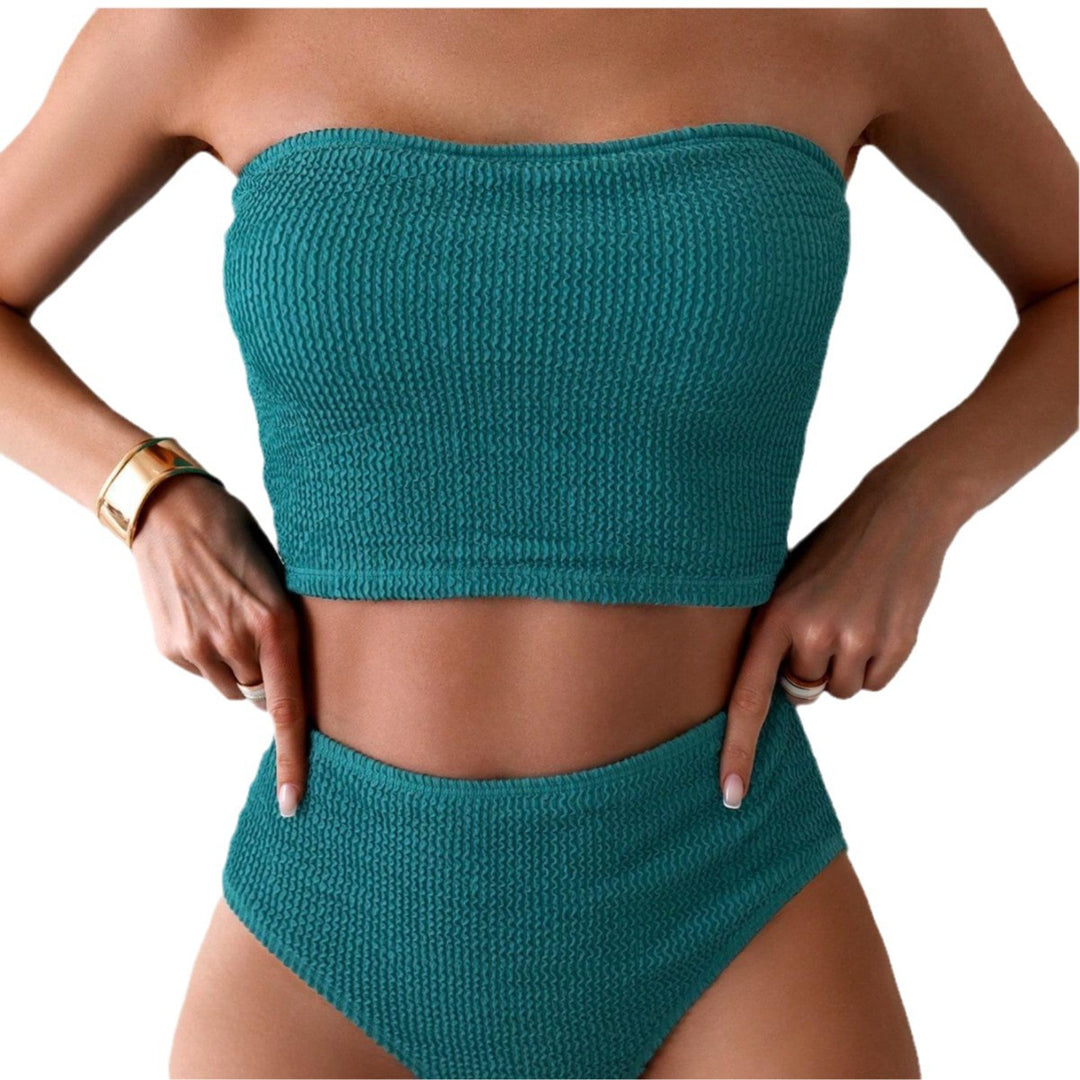 Damen Bandeau-Bikini mit hochgeschnittenem Unterteil EB